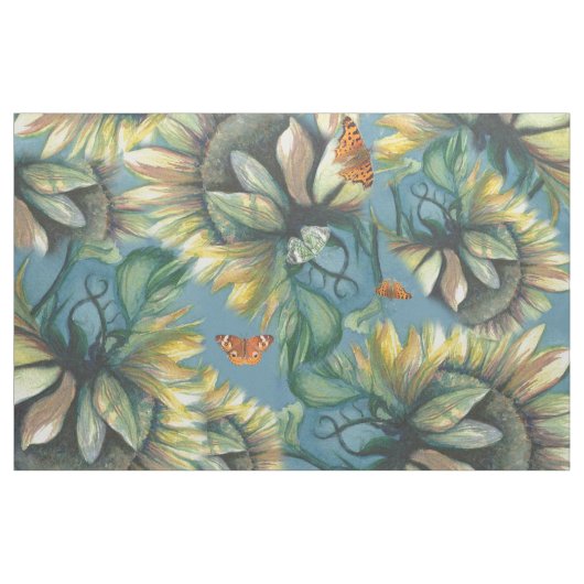 Tissu Tournesols et papillons (Yard)