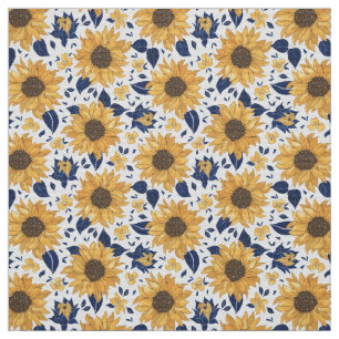 Tissu Tournesols vert jungle tropicale imprimé palmier