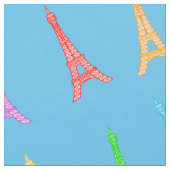 Tissu Tours Eiffel Arc-en-ciel (Fermer)