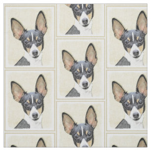 Tissu Toy Fox Terrier Peinture - Cute Original Dog Art