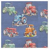 Tissu Tracteur agricole Denim Blue Design (Fermer)