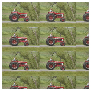 Tissu Tracteur rouge