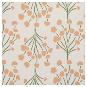 Tissu Trailing Meadow Vines Botanique Abricot Éteint