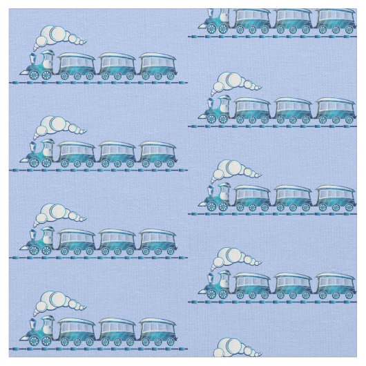 Tissu Train à vapeur bleu clair (Fermer)
