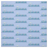 Tissu Train à vapeur bleu clair (Échantillon)