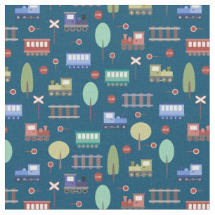 Tissu Trains et chemins de fer