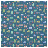 Tissu Trains et chemins de fer  (Échantillon)