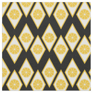 Tissu Tranches d'agrume dans le motif moderne de diamant