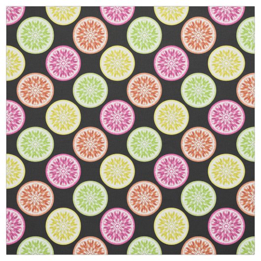 Tissu Tranches d'agrumes colorées (Échantillon)