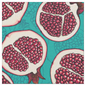 Tissu Tranches de grenade sur turquoise (Fermer)
