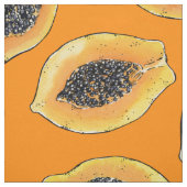 Tissu Tranches de Papaya sur orange (Échantillon)