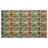 Tissu Tranches de pastèque avec feuilles tropicaux (Fat Quarter)