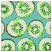 Tissu Tranches Kiwi sur turquoise (Fermer)