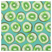 Tissu Tranches Kiwi sur turquoise (Échantillon)