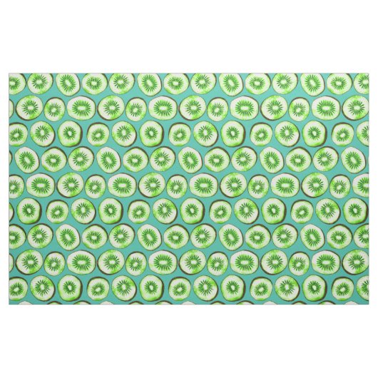 Tissu Tranches Kiwi sur turquoise (Fat Quarter)