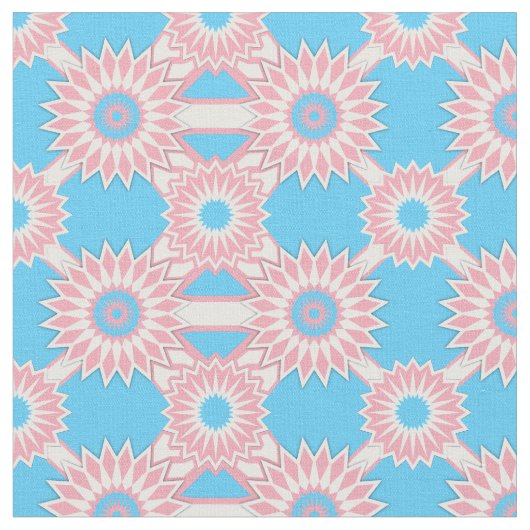 Tissu Transgender Pride bleu continu motif de fleurs (Fermer)