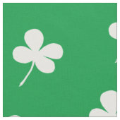Tissu Trèfles blancs simples sur fond vert (Fermer)