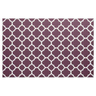 Tissu Treillis marocain violet profond Quatrefoil Motif