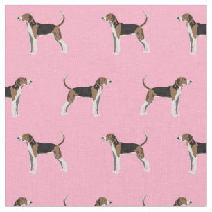 Tissu Trek Walker Coonhound chien rose