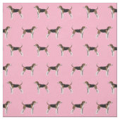 Tissu Trek Walker Coonhound chien rose (Échantillon)