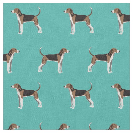 Tissu Trekking Walker Coonhound dog turquoise (Fermer)