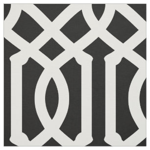 Tissu Trellis noir et blanc Grande échelle