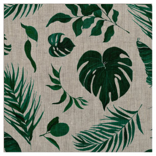 Tissu Trendy Tropical Foliage Vert Feuille Motif