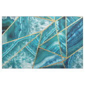 Tissu Triangle géométrique d'or de noir d'agate de bleu (Fat Quarter)