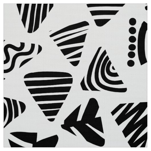Tissu Triangles 240121 - Noir et blanc (Échantillon)