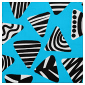 Tissu Triangles 240121 - Noir et Blanc sur Sky Blue (Échantillon)