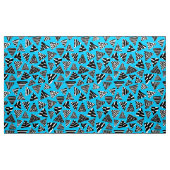 Tissu Triangles 240121 - Noir et Blanc sur Sky Blue (Yard)