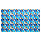 Tissu Triangles Abstraits modernes, Bleu de Cobalt et Br (Yard)