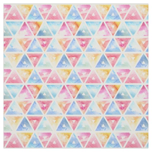 Tissu Triangles d'aquarelle de Bohême (Échantillon)