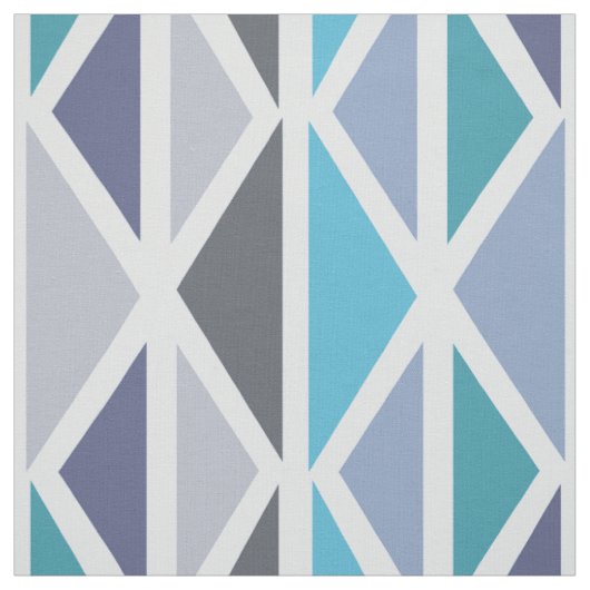 Tissu Triangles d'art géométrique rétro gris turquoise (Échantillon)