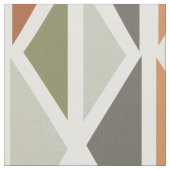 Tissu Triangles d'art géométrique rétro Vert Orange (Fermer)