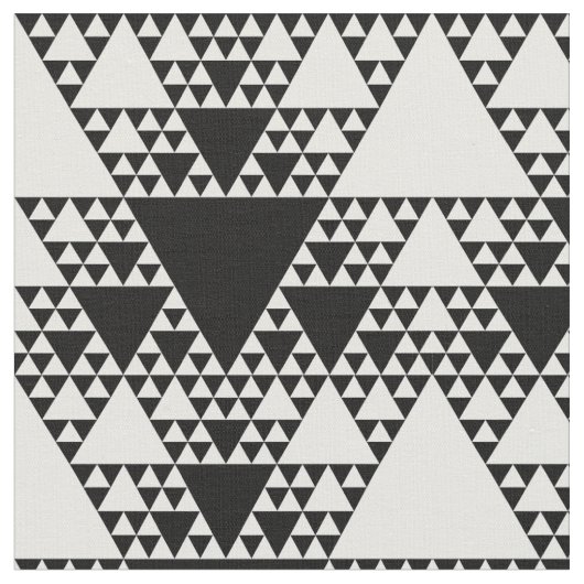 Tissu Triangles de Sierpinski - noires et blanches (Fermer)