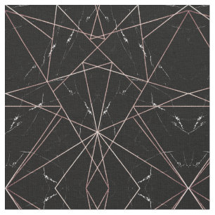 Tissu Triangles en marbre doré Rose géométrique moderne