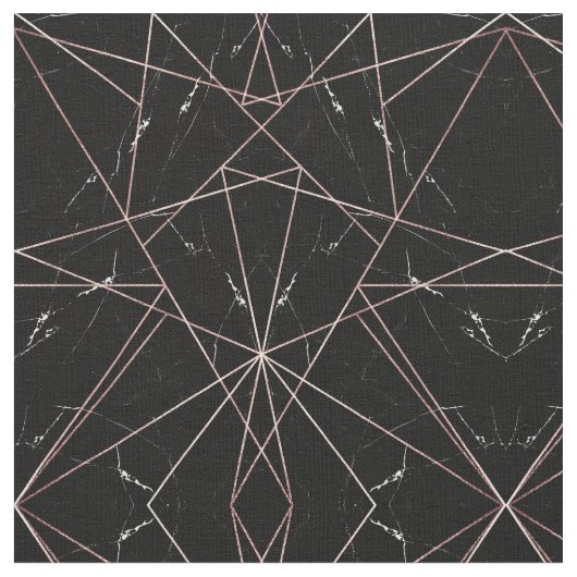 Tissu Triangles en marbre doré Rose géométrique moderne (Fermer)