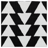 Tissu Triangles épais - Blanc sur Noir (Fermer)