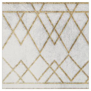 Tissu Triangles géométriques d'or moderne chic de Faux