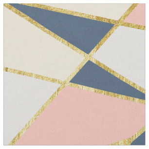 Tissu Triangles géométriques Girly avec de l'or de Fau