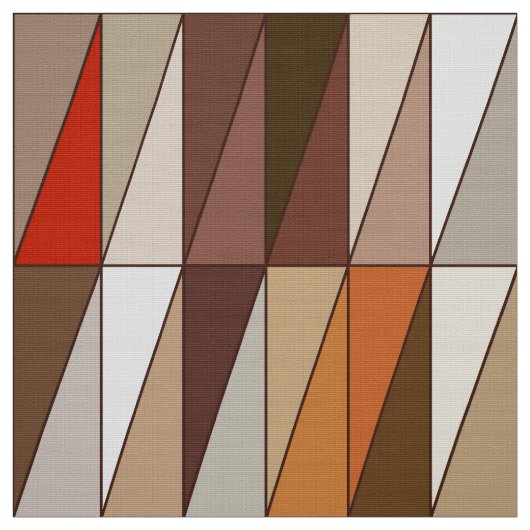Tissu Triangles géométriques modernes, beige, brun, (Échantillon)