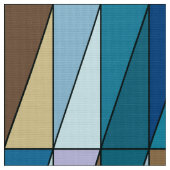 Tissu Triangles géométriques modernes, bleu et café Brow (Fermer)