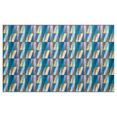 Tissu Triangles géométriques modernes, bleu et café Brow (Yard)