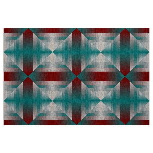 Tissu triangles gris bordeaux turquoise (Fat Quarter)
