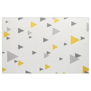 Tissu Triangles gris et jaune modernes Motif géométrique