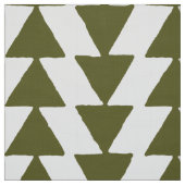 Tissu Triangles Inky - Olive profond sur blanc (Échantillon)