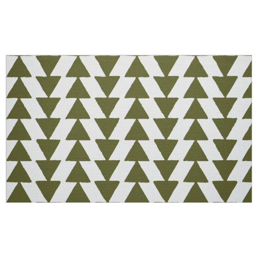 Tissu Triangles Inky - Olive profond sur blanc (Fat Quarter)