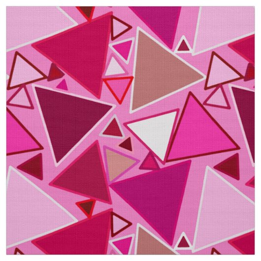 Tissu Triangles modernes du milieu du siècle, roses et b (Échantillon)