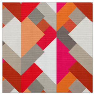 Tissu Triangles, orange, fuchsia, et le GR abstraits